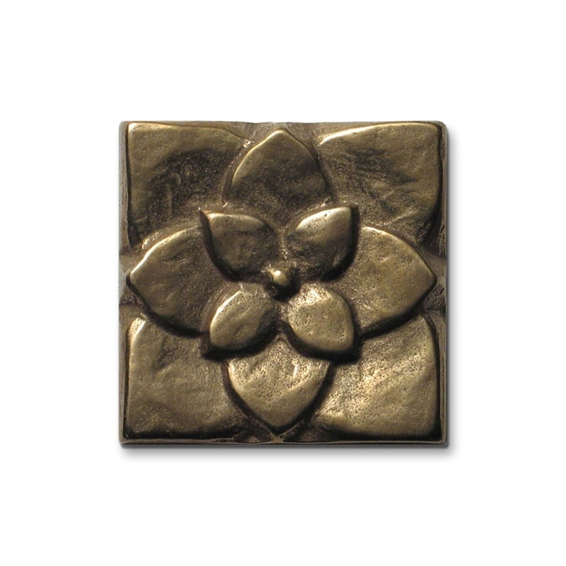 Foundry Art Lotus 2-inch metal accent inset tile
