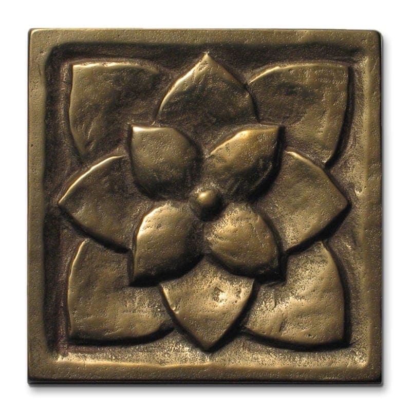 Foundry Art Lotus 3-inch metal accent inset tile