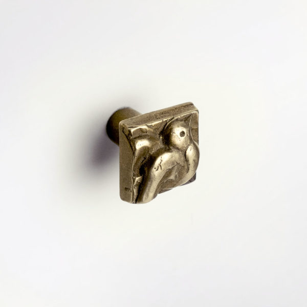 Foundry Art Dove bronze accent knob mounted