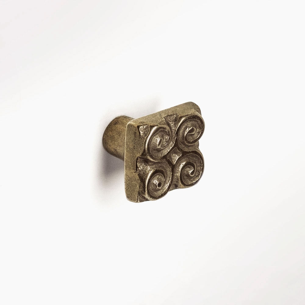 Foundry Art Pinwheel bronze accent knob mounted