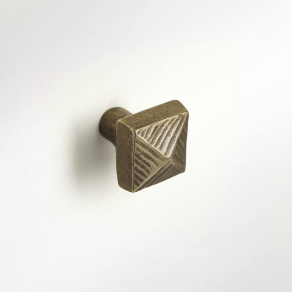 Foundry Art Pyramid bronze accent knob mounted